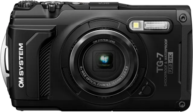 OM SYSTEM OLYMPUS Tough TG-7 Compact Digital Camera Black