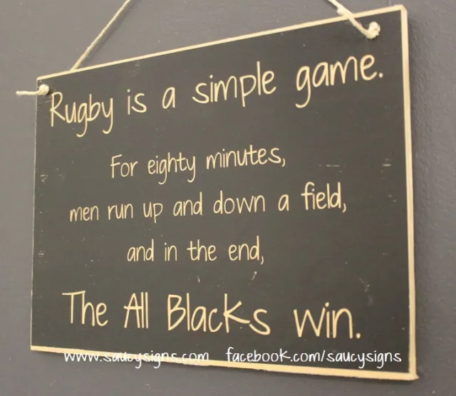 Simple Game Rugby Sign Kiwi New Zealand All Blacks Football Sign