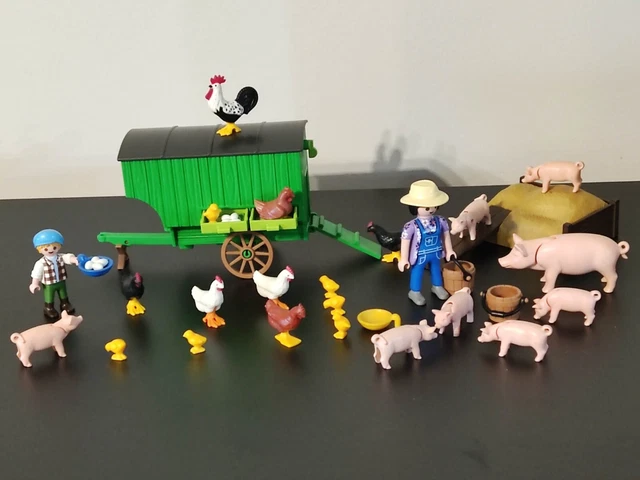 Figurine PLAYMOBIL Cochon Vietnamien (Marrón) - Pièce Détachée - Thème Ferme/Country - Occasion