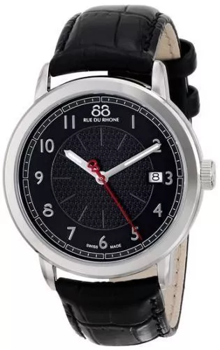 88 Rue Du Rhone 87WA120039 Men's Double 8 Origin Black Dial Black Leather Watch