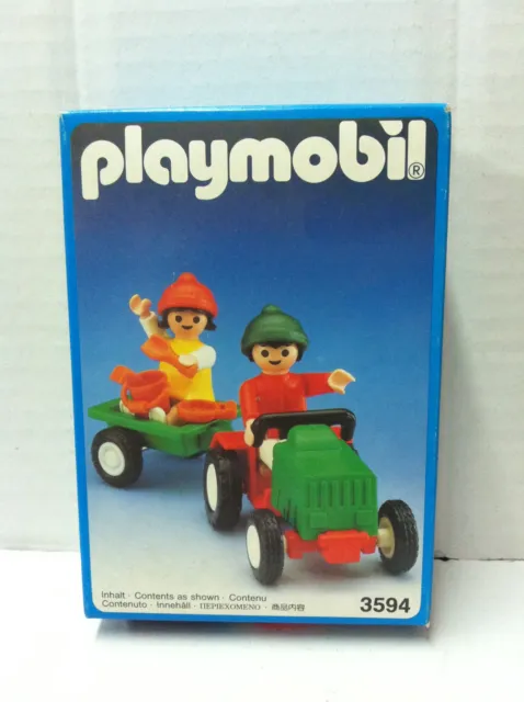 Playmobil 3594 BAMBINI con TRATTORE GIOCATTOLO MIB, 1990