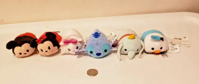 6 Disney Tsum Tsum mini Mickey Minnie Mouse Donald Dumbo Stitch Aristocats NWT