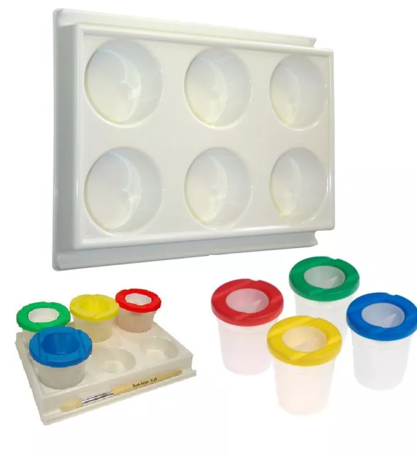 Anti Déversement Craft Eau Pots & Couvercles Pour Peinture & Palette Pot Holders