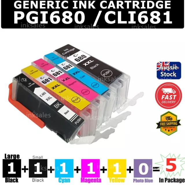 5x 680XXL 681XXL Ink For Canon PIXMA TR7560 TR7660 TR8560 TS6160 TS6260 TS6360