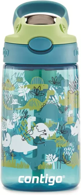 Contigo - Kinder Wasserflasche - leicht zu reinigen Autosout & Stroh, Dinosaurierdruck 420ml