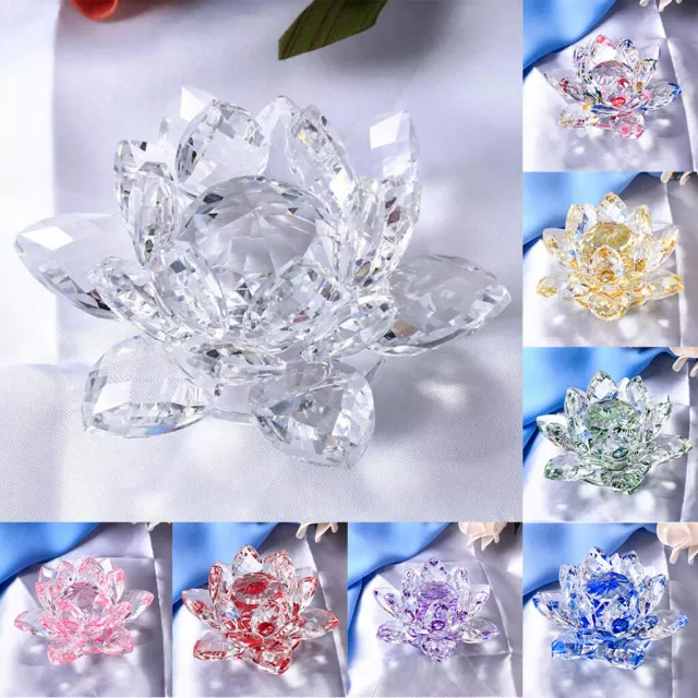 Fleur de Lotus en cristal modèle presse-papiers Feng Shui ornements décoration