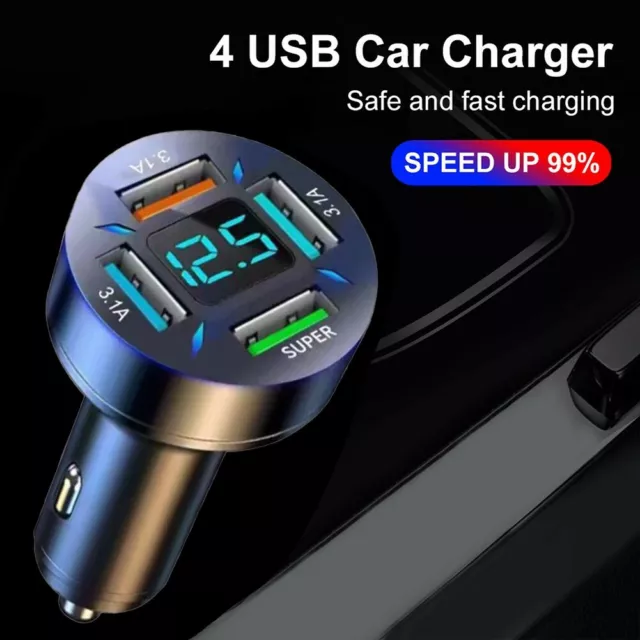 Compact 4 Port Car Charger Perfect Companion for Your Car's Charging Needs