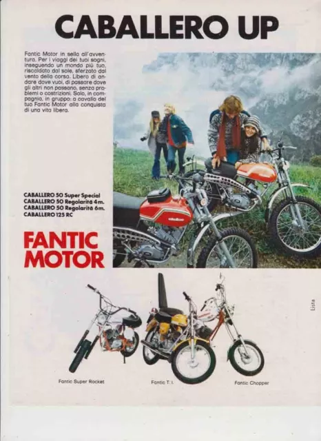 Pubblicita'  Advertising-Fantic Motor-Caballero '75-Motoitaliane Enduro  Epoca
