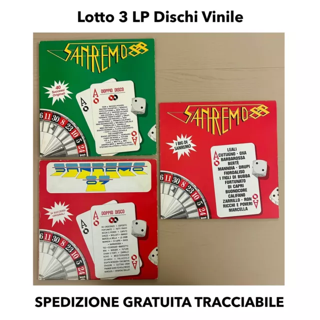 LOTTO Di 3 Dischi SANREMO 87 88 89 LP 33 Giri 3 Vinile