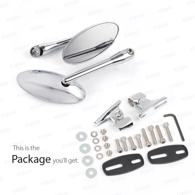 Rétroviseurs chromé CNC Ultra base chromée réglable pour BMW S 1000 RR