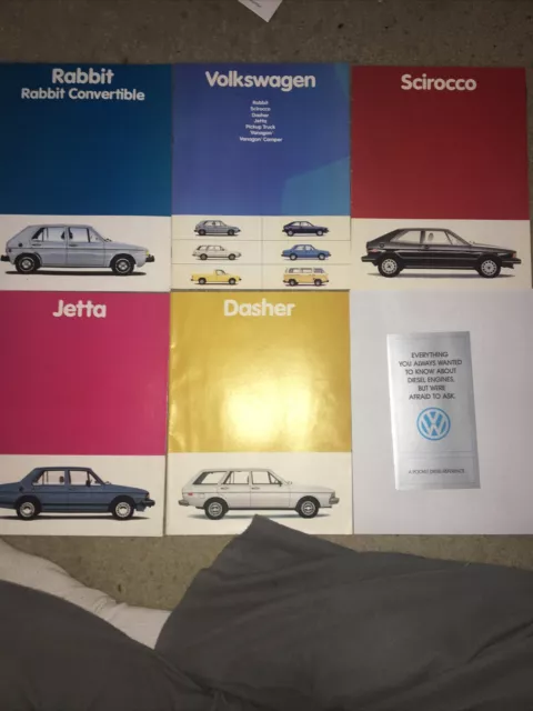 Lot Of 6 1981 VW  Volkswagen Rabbit Jetta Dasher Scirocco Sales Brochures