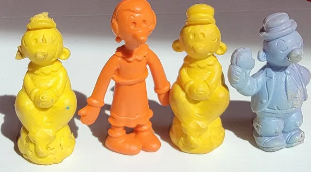 Olive Oyl,Wimpy & Swee' Pea Rubber Figures (Lot Of 4) From Popeyes Chicken 1980