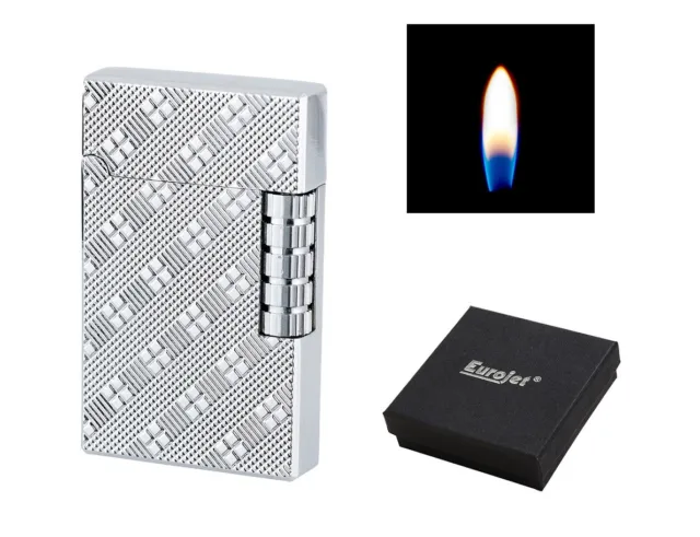 Retro Gas Feuerzeug Metall Soft Flamme Reibrad Stein Seitenrad Geschenk Box Etui