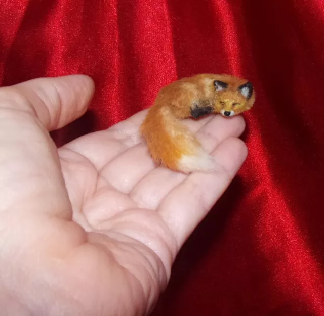 MADE TO ORDER Sleeping fox OOAK 1:12 Miniature Dollhouse handmade IGMA realistic