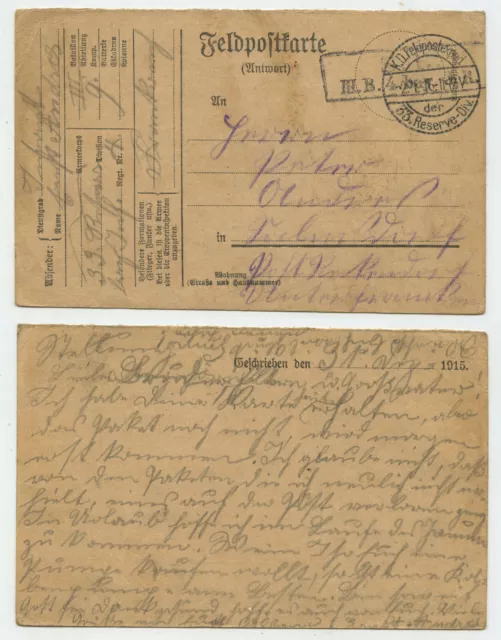 97347 - Postal de campaña - 2.1.1916 a Salmsdorf