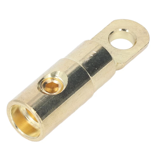 (4GA) Fine cavo batteria antiruggine connettore vite in ottone placcato oro per
