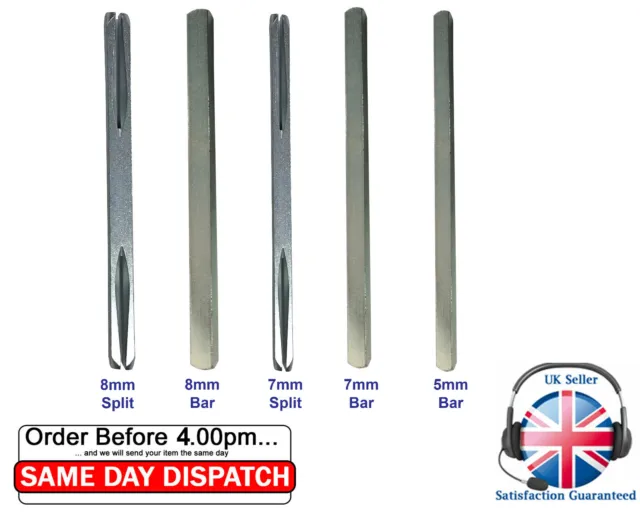 Door Handle Spindle Bar Plain or Split Length 10mm-150mm For Doors or Windows