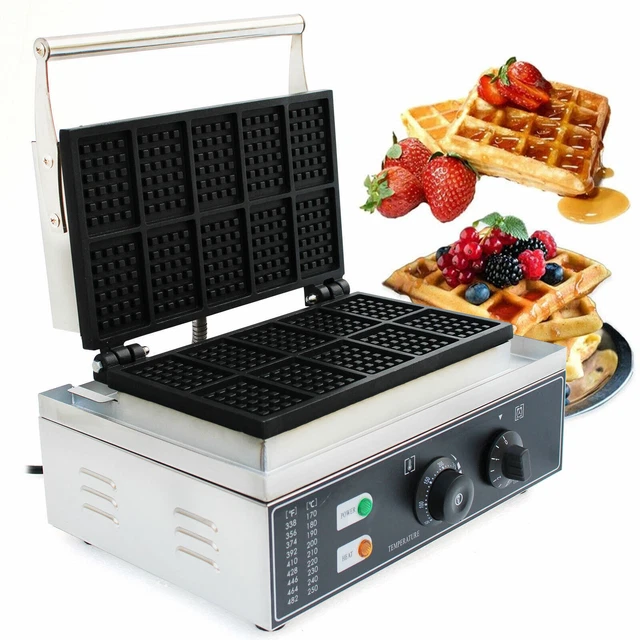 1500W COMMERCIAL NONSTICK Electric Waffle Maker Waffle Baker Making