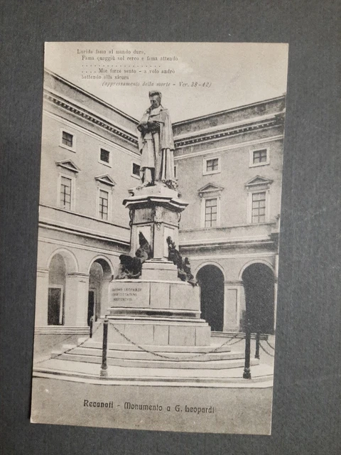 Cartolina Recanati Monumento Giacomo Leopardi Formato Piccolo Viaggiata Cartolina Recanati Monumento Giacomo Leopardi Formato Piccolo Viaggiata