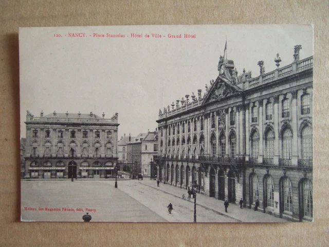 Cpa Nancy (54) Place Stanislas - Hotel De Ville - Grand Hotel.