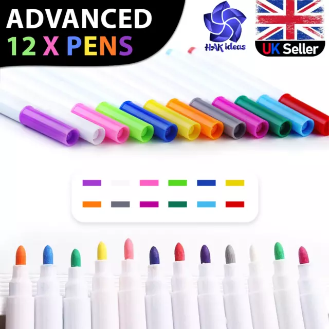 12 Colour Liquid Chalk Pens Marker Glass Windows Blackboard Plastic Pen for Kids