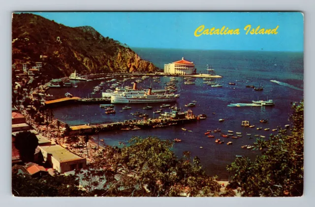 Catalina CA- California, Crescent Bay, Aerial Scenic View, Vintage Postcard