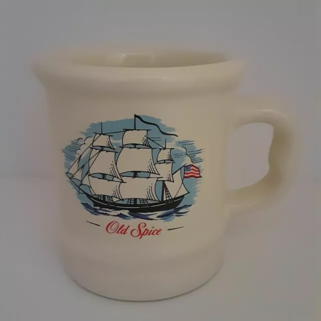 Vintage Old Spice Shaving Mug Cup Grand Turk Ship Vessel Stars and Stripes Large