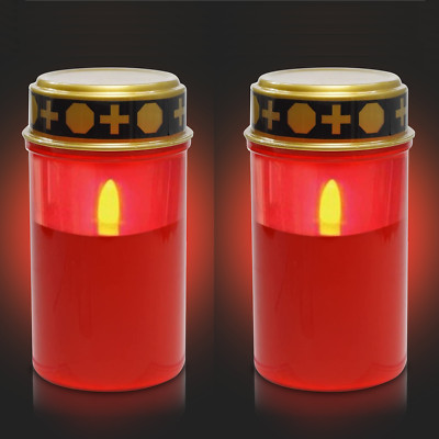 LED GRABLICHT GRABKERZE FLACKERND ↑13xØ7cm ♥ GRABLATERNE GRABSCHMUCK GRABLAMPE 
