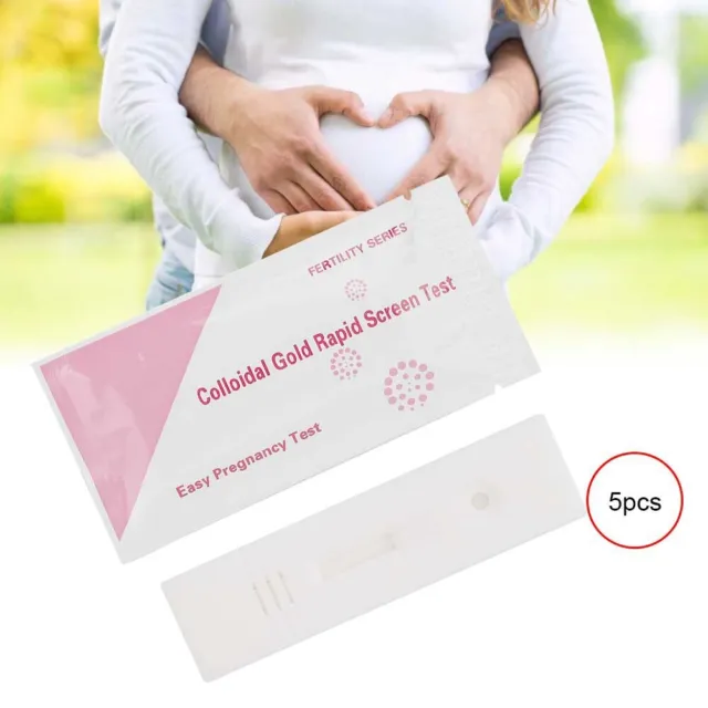 5 piezas Tira de prueba de embarazo temprano HCG Dios coloidal detección rápida de pantalla para GF0