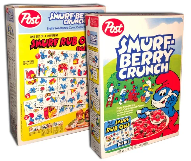 Post SMURF BERRY CRUNCH Cereal BOX  (BOX ONLY!)