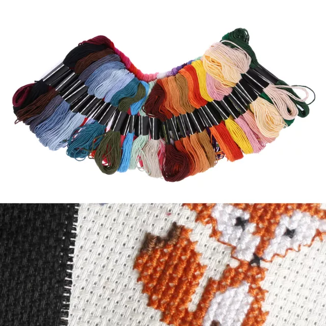 50 Farben Stickerei Thread Hand Cross Stitch Zahnseide Stränge Craft Bekleidung 3