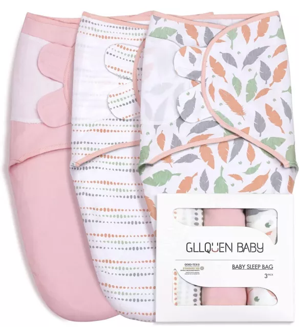 GLLQUEN BABY Swaddle Blankets, Newborn, 0-3 months, 3 pack