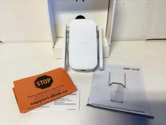 D-Link DAP-1610-US AC1200 Dual Band Wi-Fi Range Extender White 1200 Mbps 2