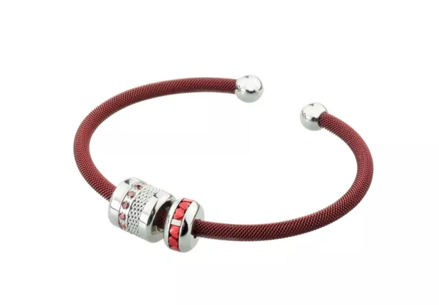 BERING Damen Armband Armreif rot mit 2 charms NEU Charm-Set