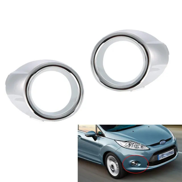 Fit for Ford Fiesta 09-12 New Plating Bumper Fog Light Lamp Cover Bezel Hole