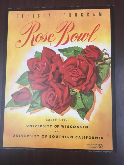 Wisconsin Vs Southern California (USC) Rose Bowl Football  - Great For Framing