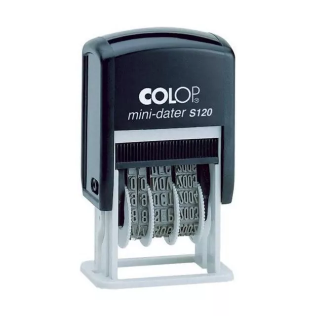 COLOP S120 Mini Dater Stamp - Black Ink   104834   4mm Adjustable Self-inking Da