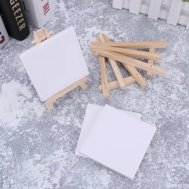 10PCS Sketchpad Settings Mini Canvas Panel Wooden Easel Sketchpad Settings for