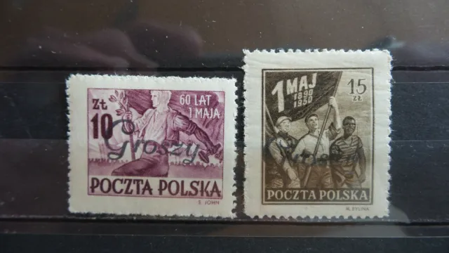 Polen 1950 / Kat. Fischer Nr. 514 - 515 mit Aufdruck Groszy