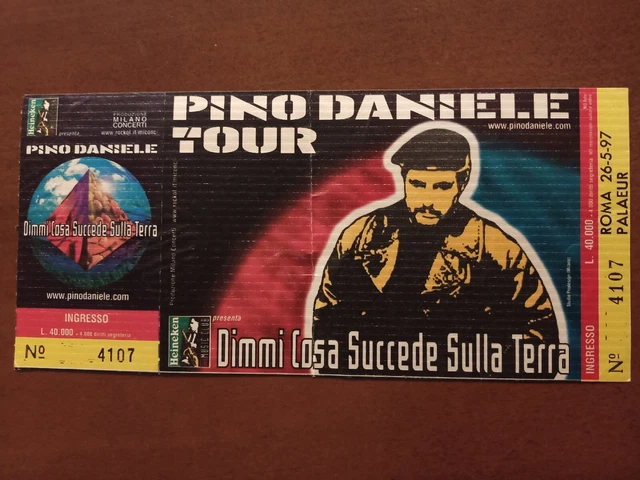 Biglietto Concerto Pino Daniele 26 Maggio 97 COMPLETO DI MATRICE