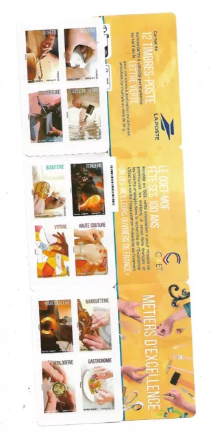 2 Carnets de 12 timbres autocollants - Métiers d'excellence - Pour Lettre Verte