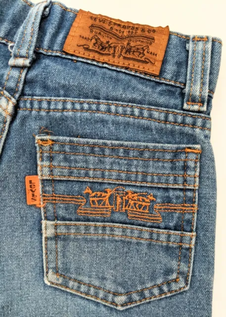 Vintage Boys Levi's Jeans size 5 Limited Edition Fabric Tag Horse Image RARE