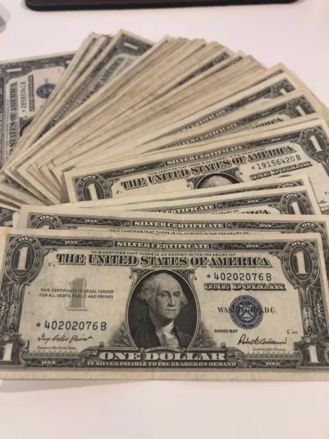 1957 One Dollar ($1) Star Note • Silver Certificate Star Bill • XF XF++