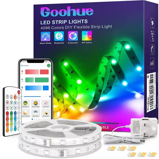 LED STRIP LIGHTS 20M Music Sync Color Changing RGB Remote Bluetooth App ...