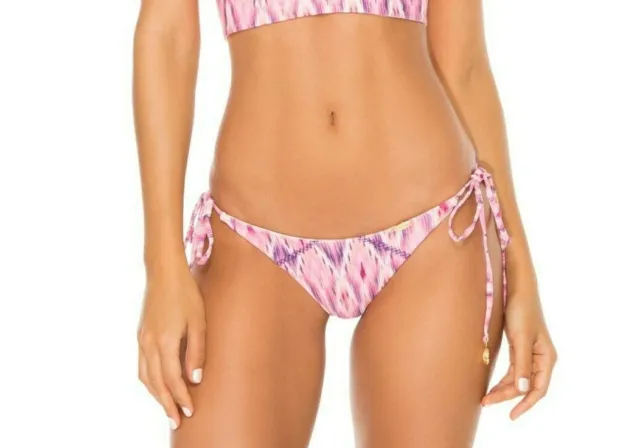 Luli Fama Cadiz Wavy Ruched Back Brazilian Bikini Bottom (M) Nwt $88