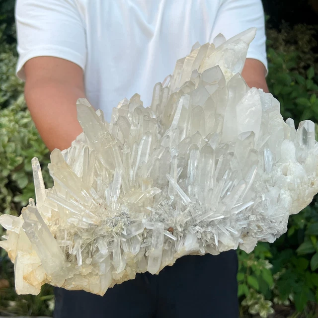 15.26LB Large Natural Clear White Quartz Crystal Cluster Energy Healing Specimen