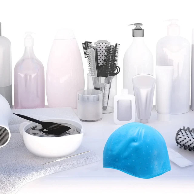 Herramientas para teñir el cabello de silicona azul con aguja para teñir el cabello