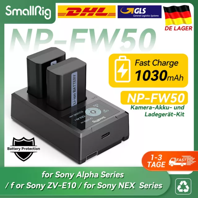 SmallRig NP-FW50 Battery Charger Set for Sony ZV-E10 for Sony Alpha Series 3818