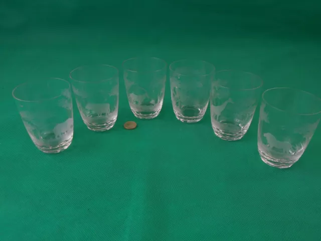 Rowland Ward - Kenyan African Big Game Series - Six Etched Glasses.
