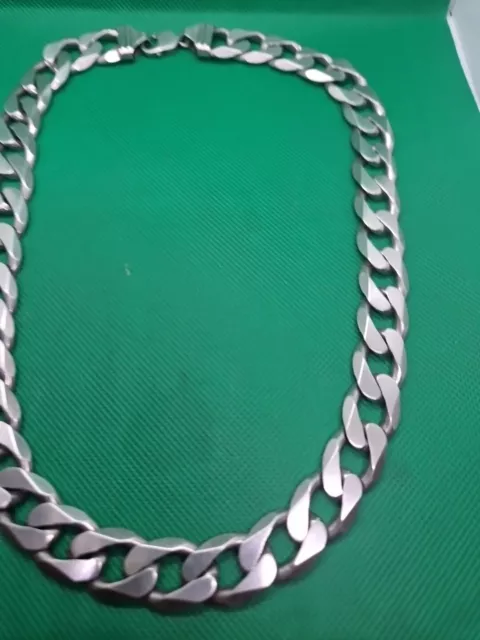 Chucky Heavy Thick Sterling Silver Curb Chain 23 Inch